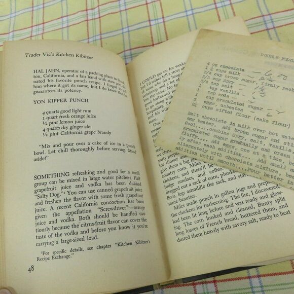 Trader Vic's Kitchen Kibitzer The Cookbook For Men 1952 1st Ed + Trader Vic Ad - Picture 4 of 10